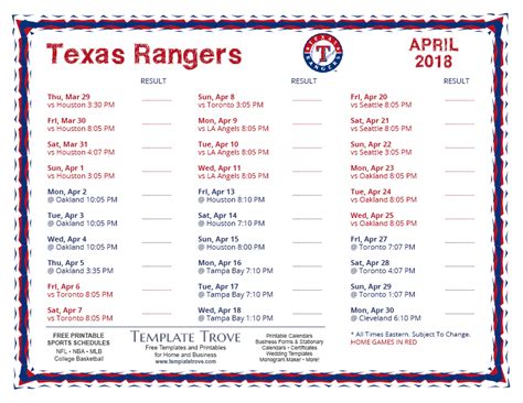 texas rangers printable roster